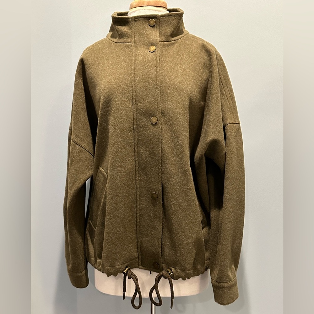 Lila P drop shoulder knit jacket in Olive coloring New with tags size Large